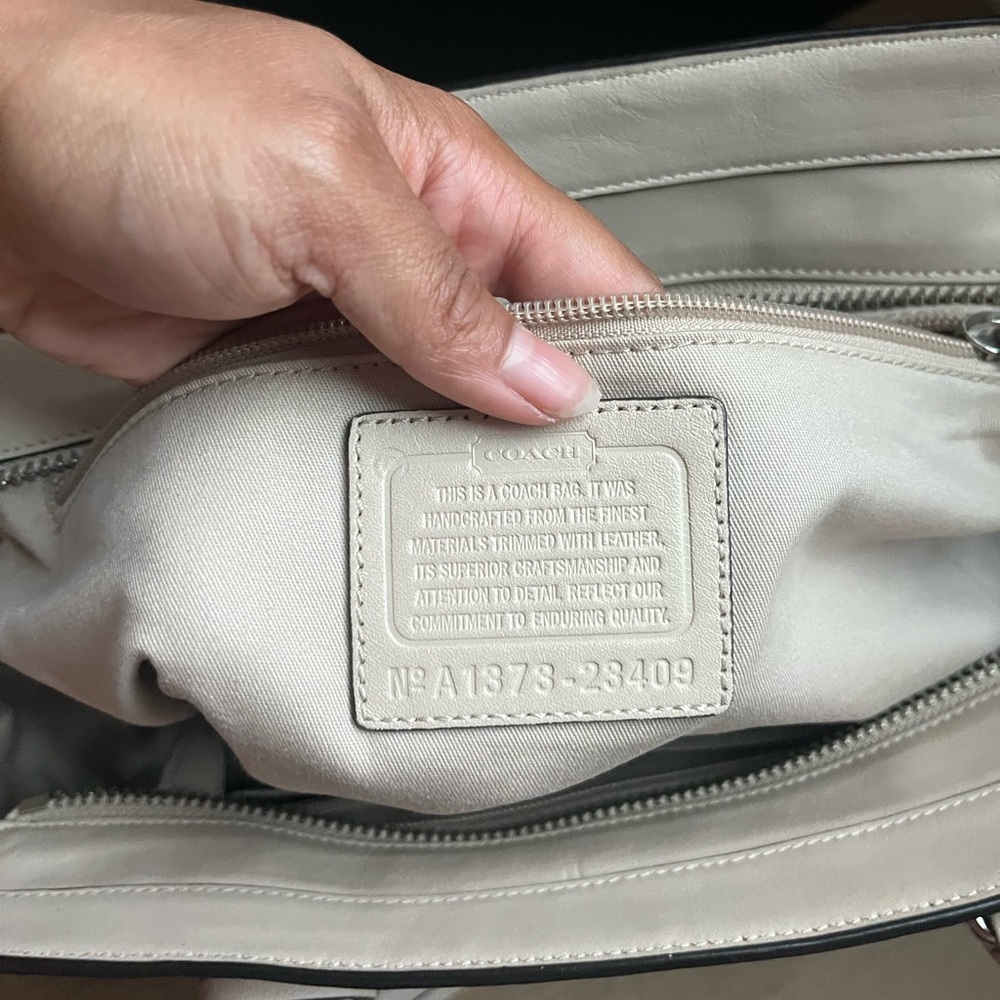 Coach Legacy Candace Leather Carryall Cream Zebra Print Satchel Handbag 23409 - Picture 6 of 7